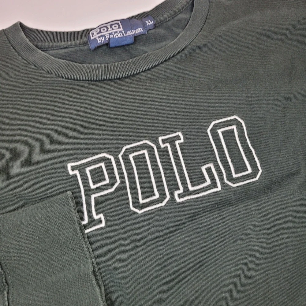 Polo Ralph Lauren Long Sleeve T-Shirt Mens XL Green Excellent Embroidered Logo